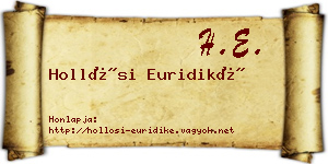 Hollósi Euridiké névjegykártya